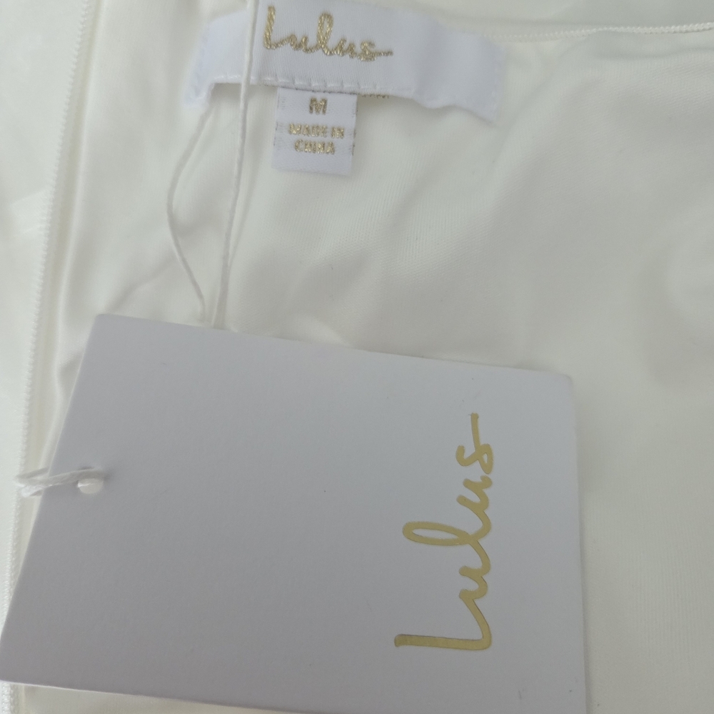 NWT Lulus White Tulle Tiered Strapless Maxi Dress Size M AS IS - Picture 6 of 6